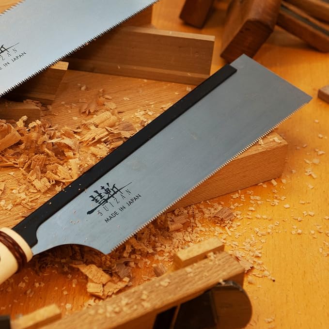 SUIZAN Dozuki Dovetail Saw 9.5" Crosscut - Professional Japanese Pullsaw Handsaw Woodworking Tools