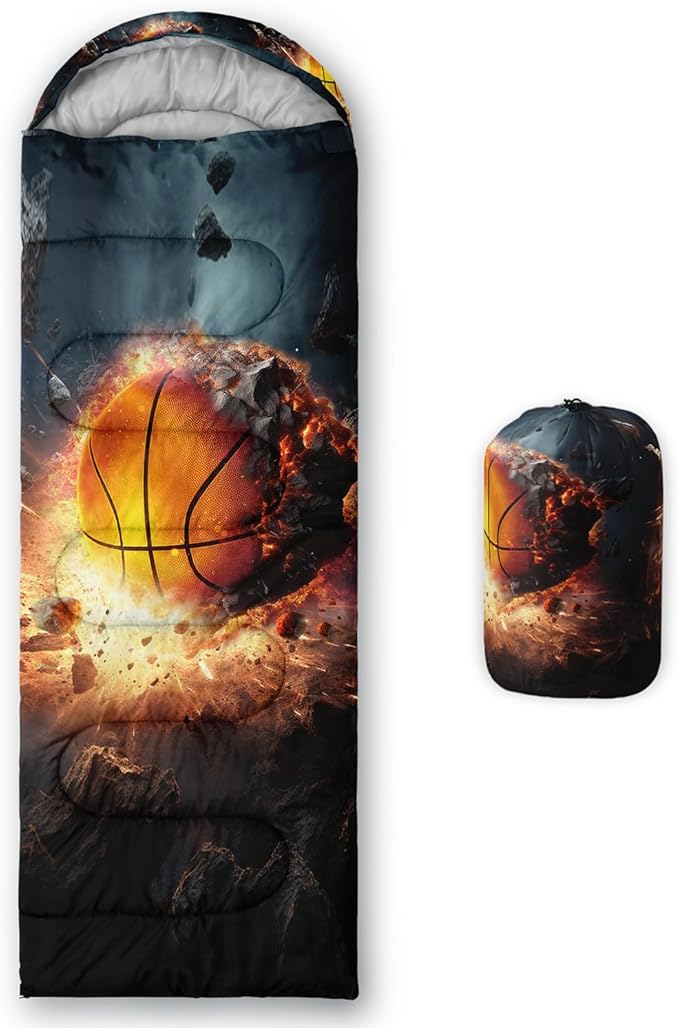 HOSIMA Dear Hunting Pattern Cold Weather Sleeping Bags for Adults,Black Light Weight Sleeping Bags for Kids Adults,WaterProof Sleeping Bags for Outdoors Hiking.