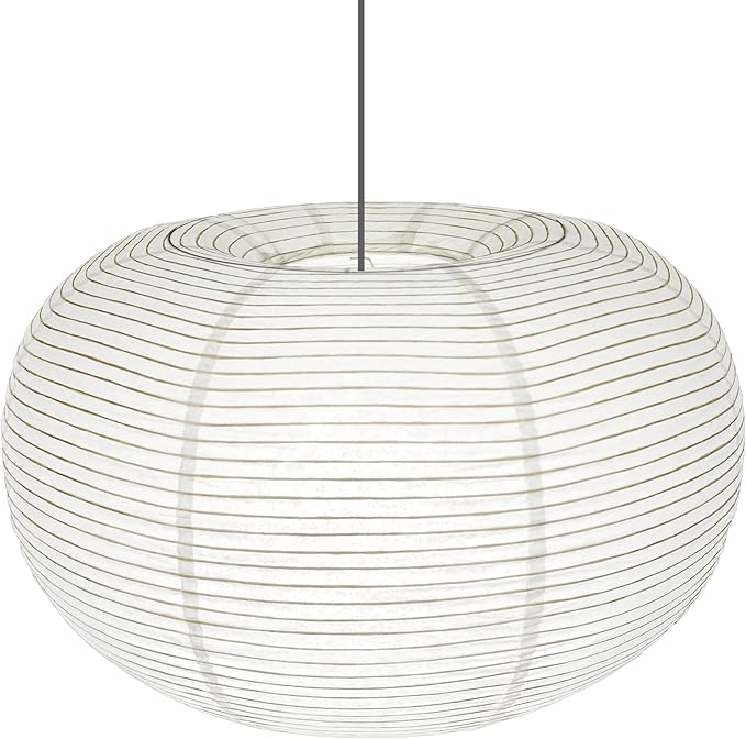Hytsoeee(19.69Inch) Large Paper Lantern, Beige Apple Lamp Shade, Bohemian Style Lantern Pendant Light Shade, Suitable for Indoor Ceiling Decor (19.69)