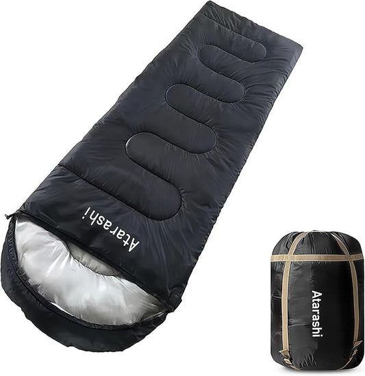 Atarashi Camping Sleeping Bag- 4 Seasons for Adults, Light, Warm, Extra-Large with Compression Sack- Great for Hiking, Backpacking & Outdoor Adventures