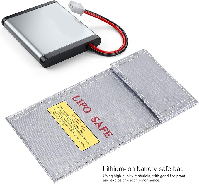 Lipo Battery Guard Bag - Fireproof Explosion Proof Portable Charging Bag With Loop Fastener for Flammable and Explosive Products
