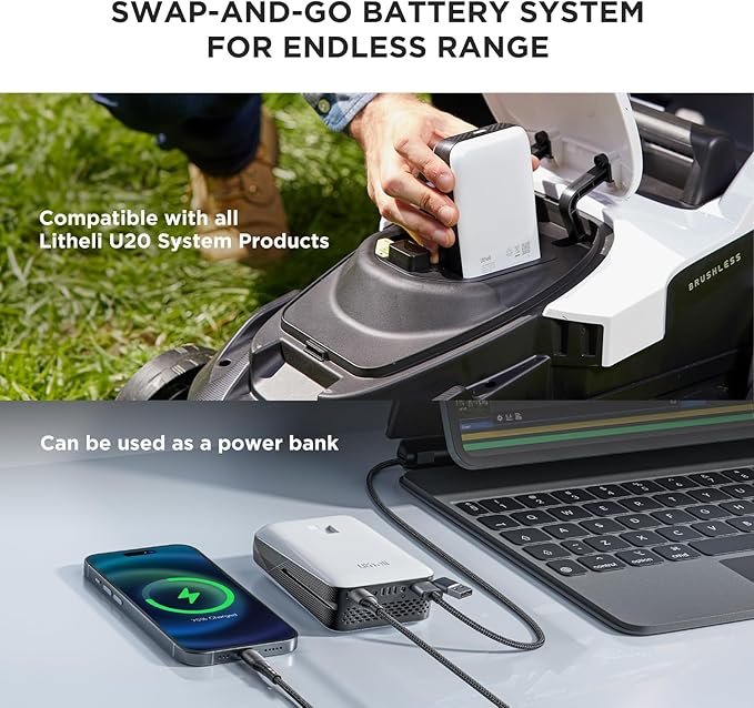 Litheli Electric Utility Wagon Cart, 200L Capacity, 300 lbs Load, Foldable Heavy-Duty Design with All-Terrain Wheels, Variable Speed Drive & Battery Power for Camping, Beach, Garden & Shopping