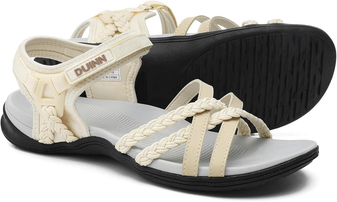 UBFEN Womens Hiking Comfort Sport Sandals Beach Vacation Camping Casual Sport Sandals with Adjustable Straps and Arch Support
