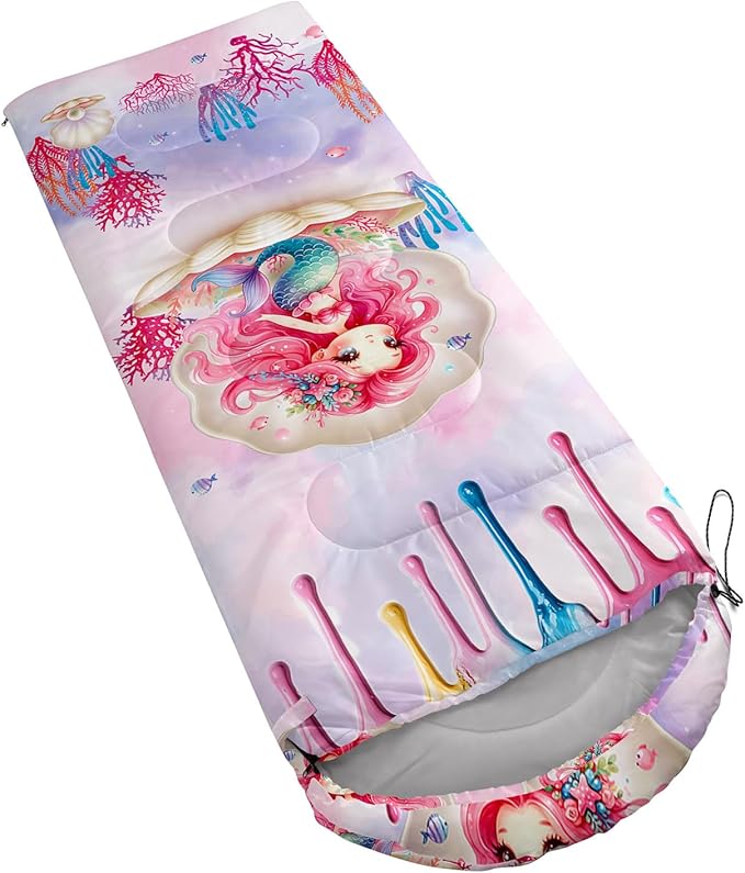 HOSIMA Dear Hunting Pattern Cold Weather Sleeping Bags for Adults,Black Light Weight Sleeping Bags for Kids Adults,WaterProof Sleeping Bags for Outdoors Hiking.