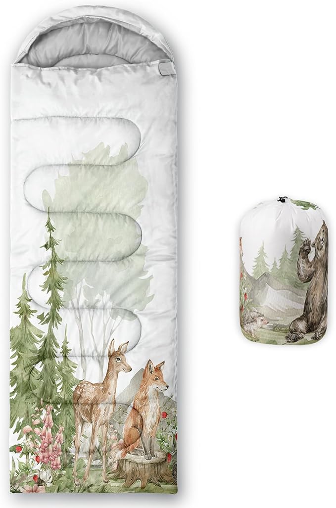 QOOMO Camping Sleeping Bags,3 Season Warm & Cool Weather,Lightweight,Waterproof Sleeping Bags for Adults & Kids,Traveling,and Outdoors,Camping Gear Equipment