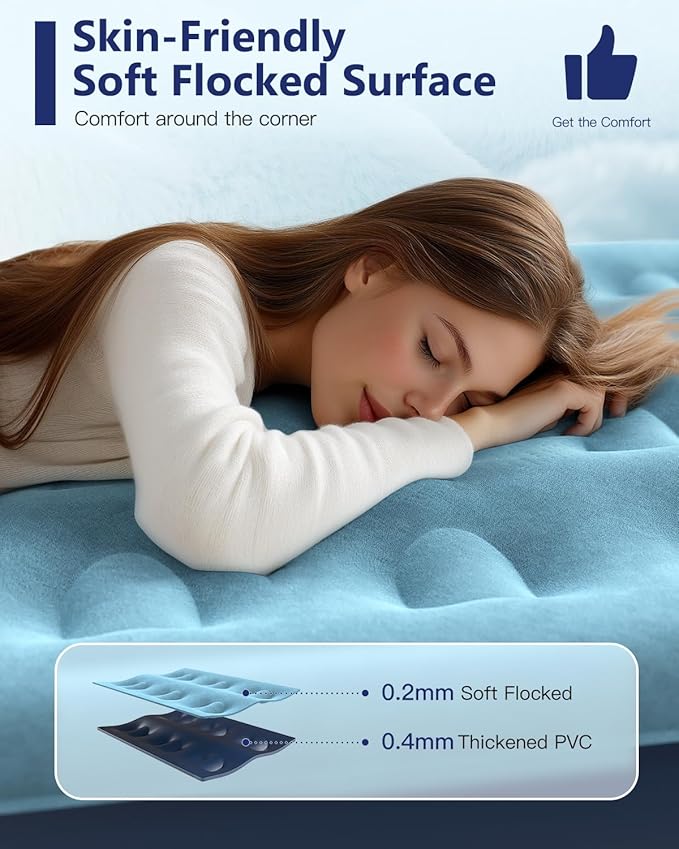 Twin Air Mattress with Built in Pump 13" Blow Up Mattress Raised Air Bed, 3 Mins Quick Self Inflatable with Storage Bag for Guest and Home