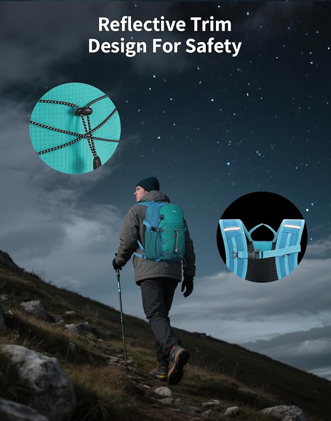 ECOHUB Small Hiking Backpack for Men Women, 20L Lightweight Travel Backpacks Water Resistant Camping Cycling Hiking Daypack