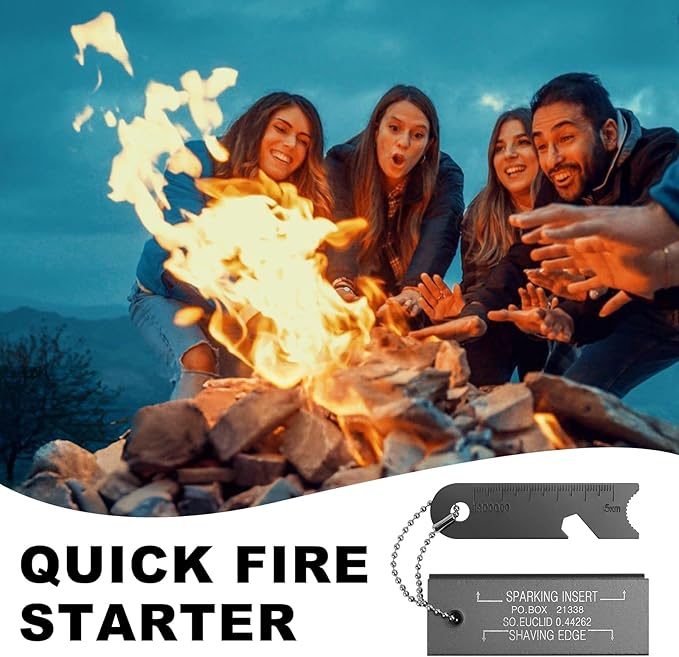 Fire Starter Survival Kit, Magnesium Waterproof Matches Ferro Flint Block,Outdoor Survival Firesteel Gears with Striker for Camping Hiking Hunting Emergency