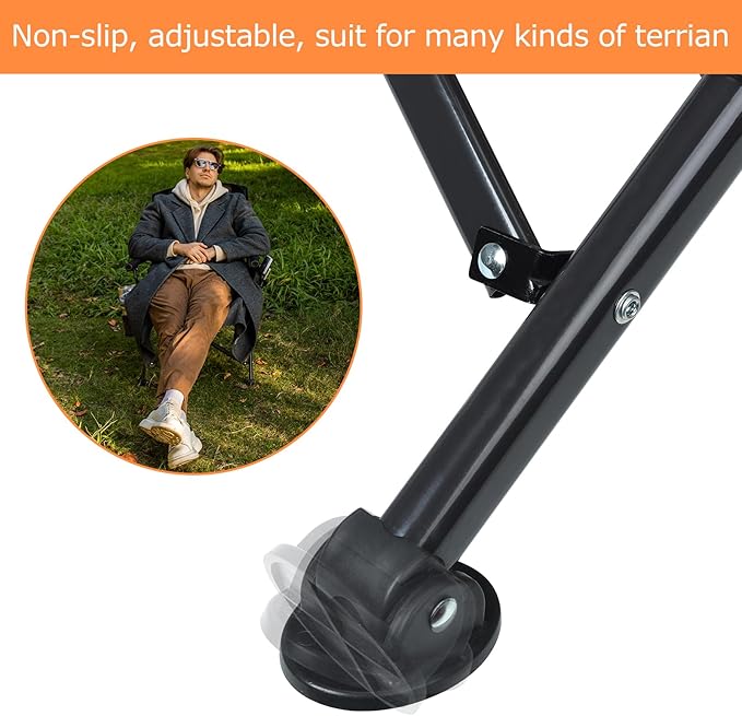 XGEAR Camping Chair Hard Arm High Back Lawn Chair Heavy Duty with Cup Holder, for Camp, Fishing, Hiking, Outdoor, Carry Bag Included