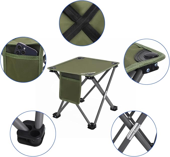 Roptat 2 Pack Camping Stool,Portable Folding Compact Lightweight Stool Seat for Camping Fishing Hiking Gardening Outdoor Walking Backpacking Travelling and Beach with Carry Bag