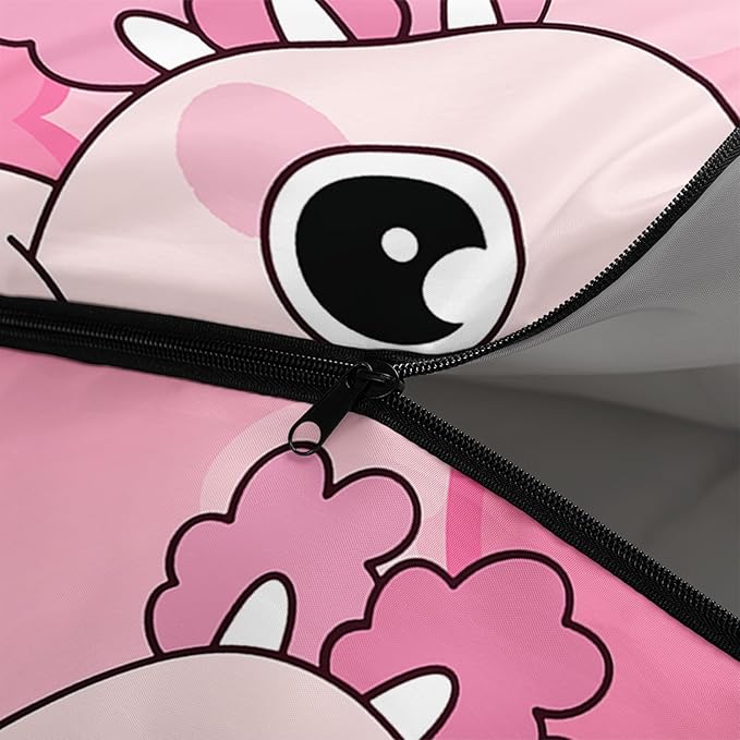 AILONEN Pink Lovely Rabbit Sleeping Bag for Girls Kids Adults,Warm and Cool Weather,Lightweight,Waterproof Backpacking,Cartoon Flowers Printed Bunny Sleeping Bag for Camping