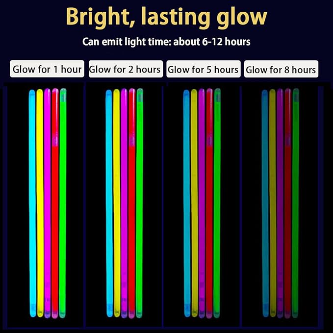 Glow Sticks, 1000 Pack 8" Glow in The Dark Light Up Sticks with 1000 Connectors for Festival Birthday Carnival Necklaces Bracelet (1000PACK)