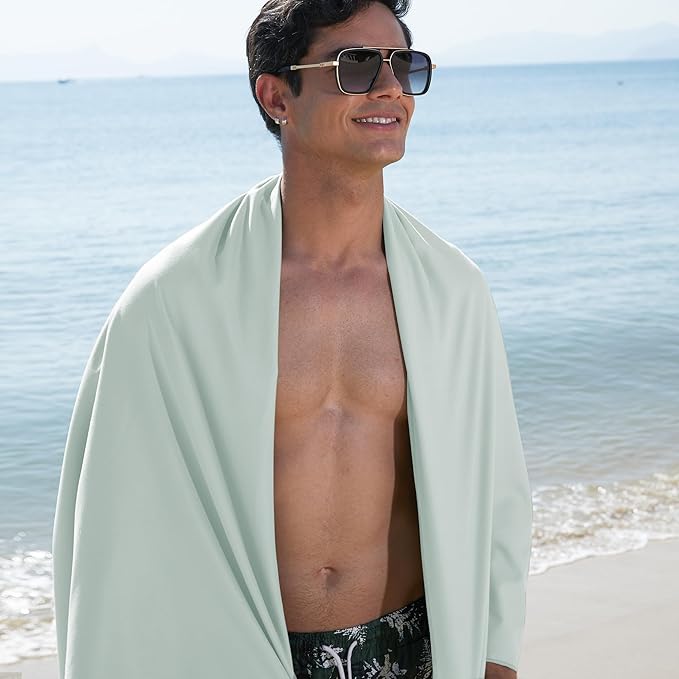 Rainleaf Microfiber Towel Perfect Travel & Gym & Camping Towel. Quick Dry - Super Absorbent - Ultra Compact - Lightweight. Suitable for Trip, Beach, Shower, Backpacking, Pool