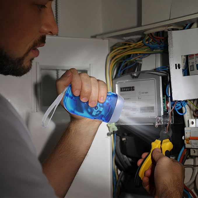 Treela 36 Pcs Hand Crank Flashlights Operation Christmas Items Bulk Squeeze Flashlight No Battery Required Torchlight 3 Powered Charging for Emergency(Red, Blue, Purple, Orange, Yellow, Green)