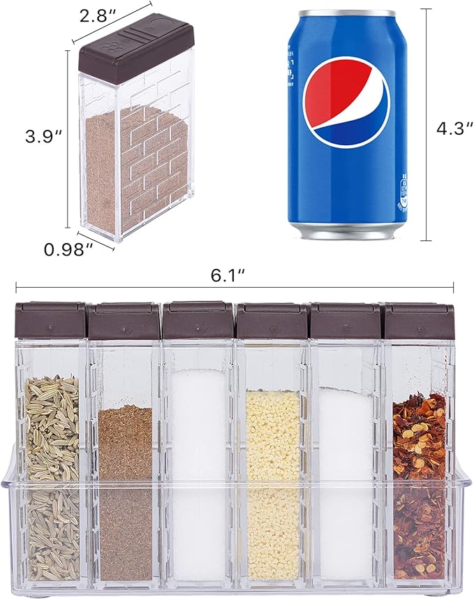 URALFA Small Spice Containers with 2-in-1 Lids 24 Pack, Spice Shakers with Adjustable Holes and Lids Seasoning Jars with Labels, Travel Seasoning Containers Camping Spice Kit for Home, Kitchen, BBQ