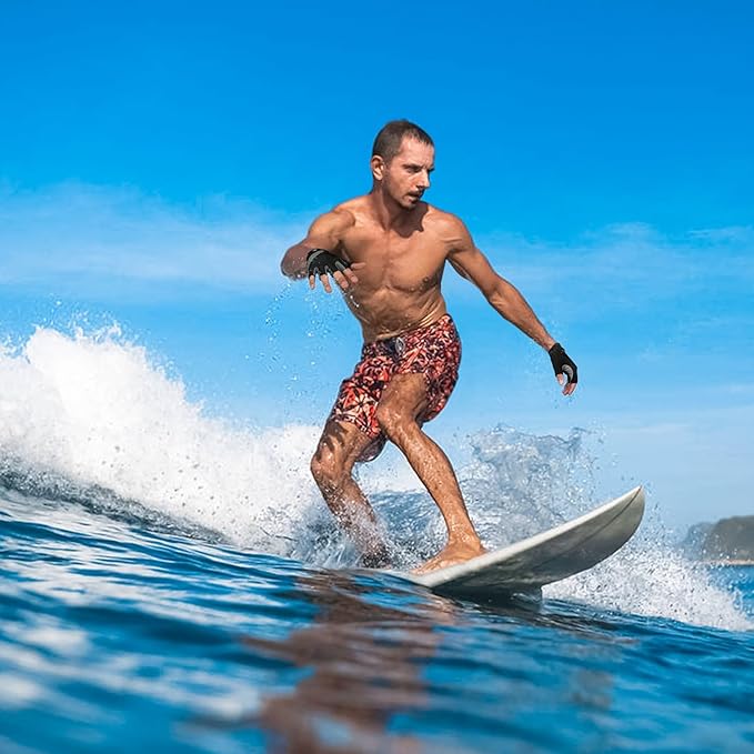 FitsT4 Sports Half Finger Padded Palm Gloves for Diving, Sailing, Jet Skiing, Stand-UP Boarding, Kayaking and Water Skiing, Suitable for Men&Women&Youth