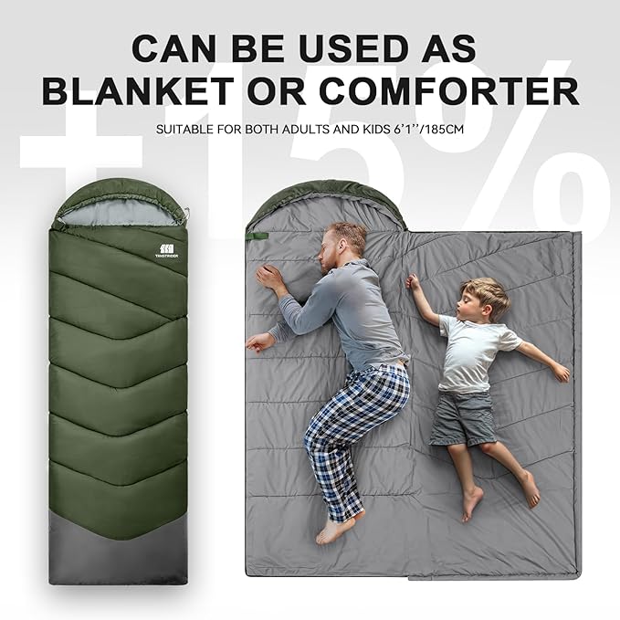 Sleeping Bags for Adults Cold Weather,Portable, Waterproof,Lightweight Sleeping Bag for Tall Girls Boys with Compression Sack for Warm Camping, Hiking, Outdoor & Indoor