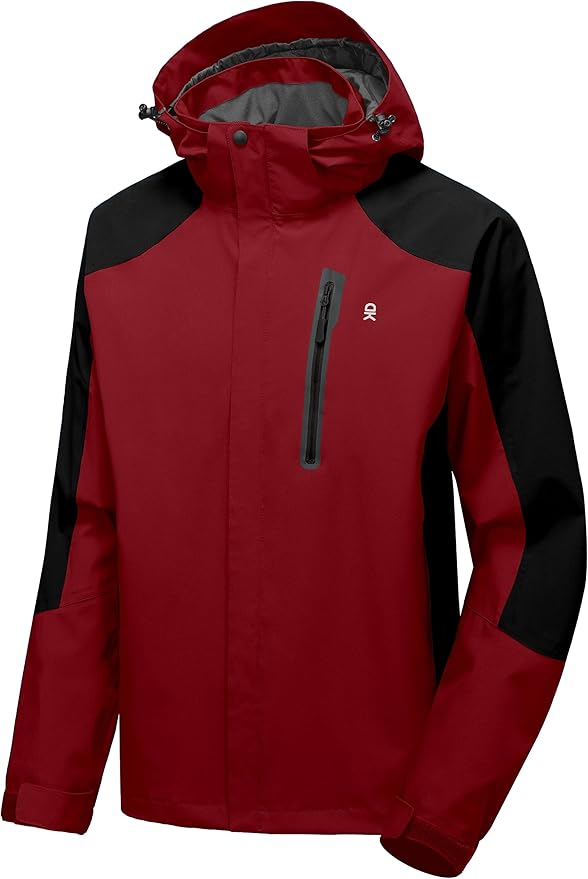 Little Donkey Andy Men's Waterproof Rain Jacket Outdoor Lightweight Hooded Raincoat for Hiking Golf Travel Fishing