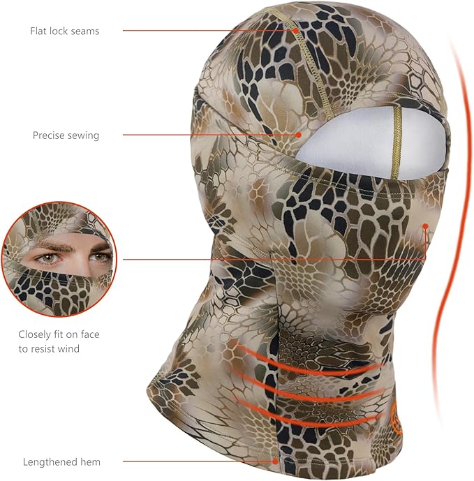 BASSDASH Winter Balaclava Fleece Ski Mask Ninja Hood Neck Warmer Fishing Hunting