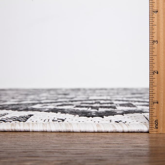 Keen Home Design Outdoor Runner Rug - 6x9 Washable Indoor/Outdoor Rug for Patio, Balcony, Kitchen, Garden, Beach, Deck and Porch. Size: 6'7" x 9'2"