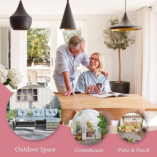 Large Outdoor Thermometer, Flamingo Wall Thermometer Hygrometer No Need Battery, Retro Sun Outside Thermometer Decoratibve for Backyard, Garden, Living Room