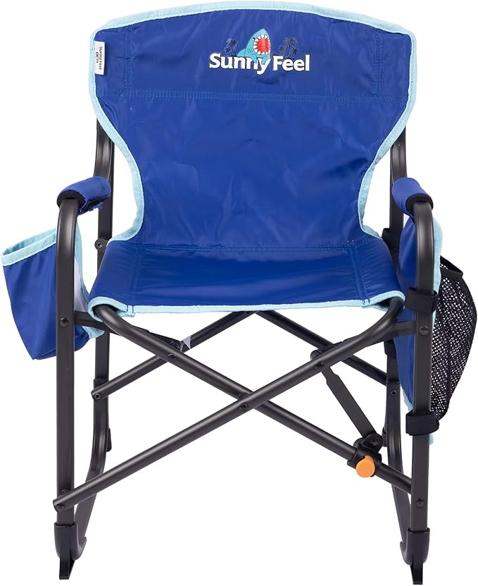 SUNNYFEEL Small Camping Chair, Portable Folding Aluminum Directors Chairs Lightweigh with Cup Hold, Pocket for Beach,Trip,Picnic,Outdoor Sports Events Foldable Camp Lawn Chair with Backpack Straps