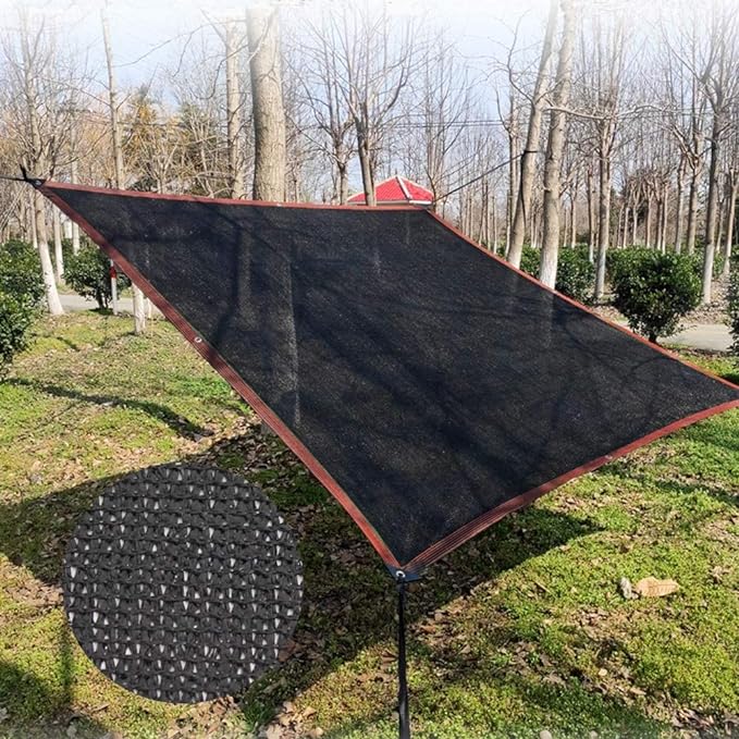 winemana 70% Black Shade Cloth, 12 x 12 FT Durable Mesh Tarp with Grommets, Resistant Garden Sun Shade Netting with Taped Edge for Plant Cover, Greenhouse, Patio, Tomatoes, Chicken Coop, Barn Kennel