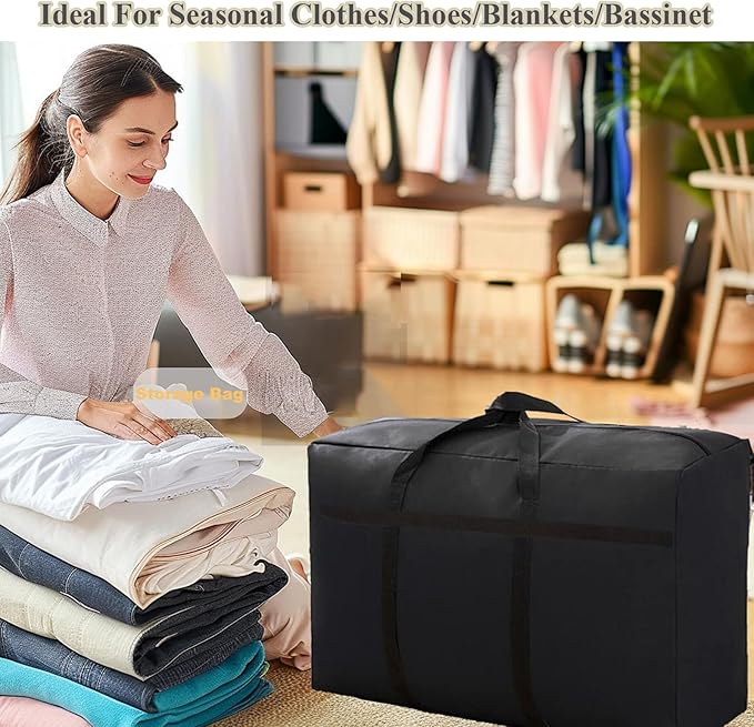 WITERY 180L Large Storage Bags - Big Moving Bags Heavy Duty with Zippers & Handles, Alternative to Moving Boxes and 39Inch Storage Tote for Space Saving, Travel, Clothes, Blankets, Pillows, Bedding