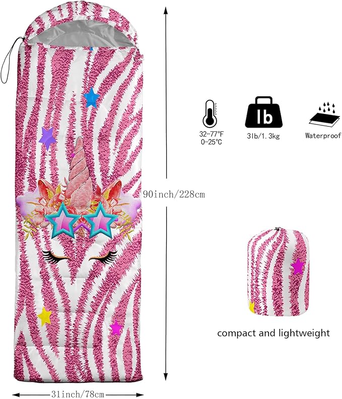 Print sleeping bag,sleeping bags,Outdoor Camping Sleeping Bag，Suitable For Children Boys And Girls Portable,Waterproof,Compact And Lightweight,Great For Outdoor Camping,Backpacking And Hiking