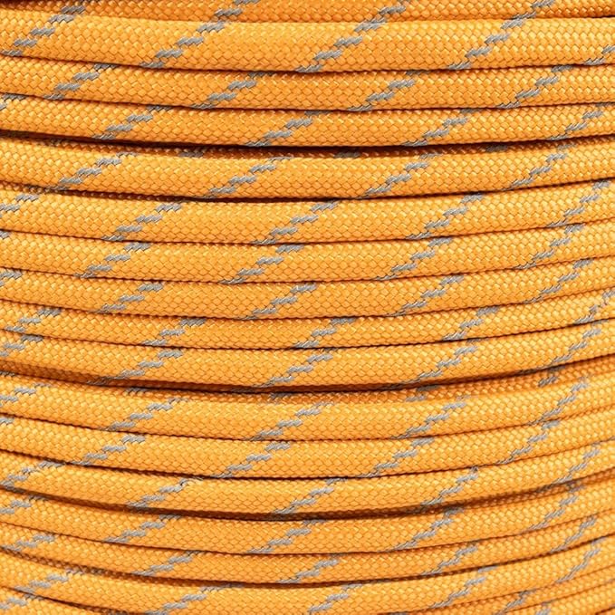 Paracord Planet Reflective 550lb Paracord – 7 Strand Type III Nylon Parachute Cord for Outdoor Visibility, Hiking, and Crafting – 30+ Colors and 4 Length Options