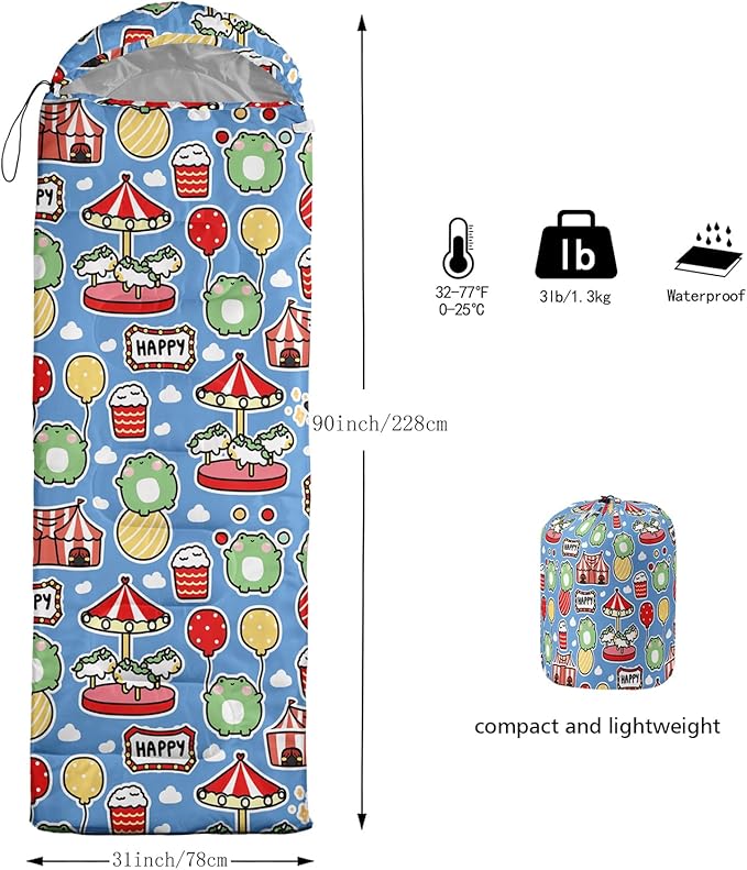 Print sleeping bag,sleeping bags,Outdoor Camping Sleeping Bag，Suitable For Children Boys And Girls Portable,Waterproof,Compact And Lightweight,Great For Outdoor Camping,Backpacking And Hiking