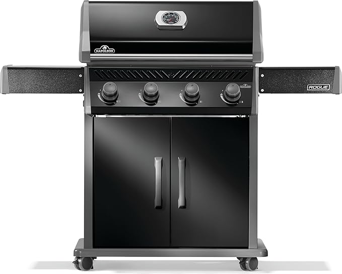 Napoleon Rogue 525 Propane Gas Grill, Black, Durable 4-Burner BBQ