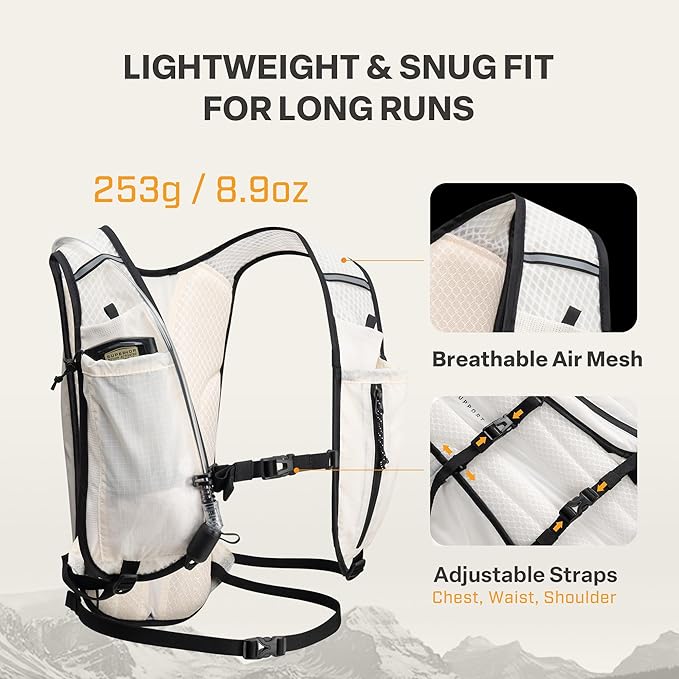 EVERFUN Hydration Backpack Running Vest Small Hiking Water Backpack with 1.5L Water Bladder for Women Men, Lightweight Reflective Dayhike Hydro Pack for Trail Running, Biking, Race, Marathons