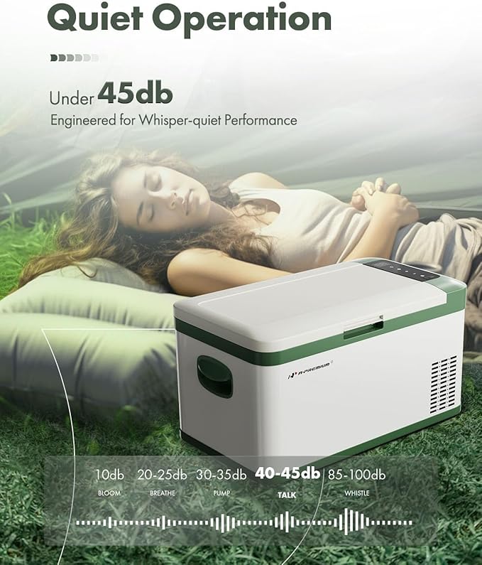 A-Premium 12 Volt Refrigerator 21QT/20.1L Portable Car Fridge Cooler, -4°F~68°F Portable Freezer Fast Cooling with 12/24V DC & 110/240V AC for Home Party Camping RV Roadtrips Truck Outdoor Use