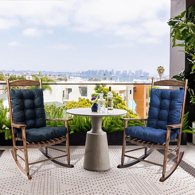 Indoor Outdoor Chair Cushion, 1 Pack Garden High Back Chair Cushions, Lounger Chair Pad, for Recliner Patio Chair, Burgundy