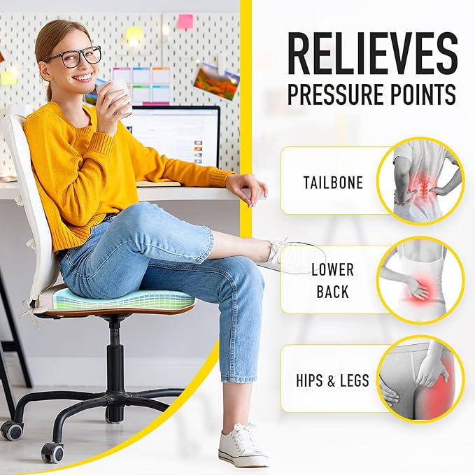 SUNROX Gel Memory Foam Chair Cushions, FadeShield Water-, Stain-Resistant Durable Reversible Seat Cushion Pads with Ties for Indoor/Outdoor Kitchen Dining Office 17"x16" Set of 2, Heather Grey