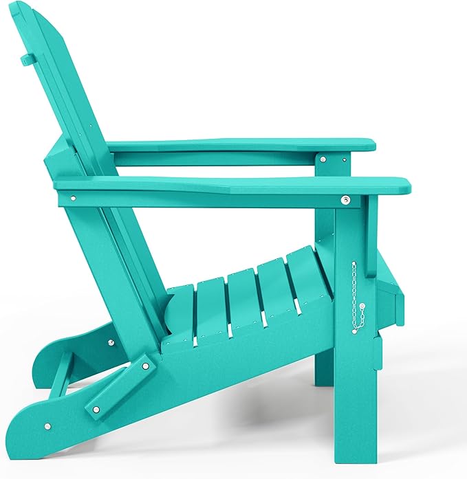 WestinTrends Malibu 4-Piece Set Outdoor Folding Poly Adirondack Chair, Turquoise