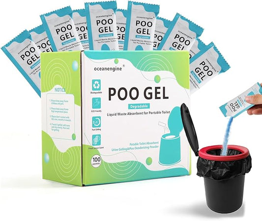 Portable Toilet Absorbent Gel, Portable Toilet Powder Poo Urine Powder for Camping Outdoor Hiking