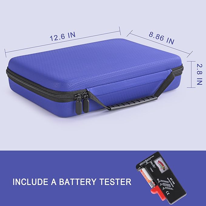 Battery Organizer Storage Case for AA AAA C D 9V, for 7 Batteries Variety Pack 111 Batteries Mesh Bag (Battery Not Included)