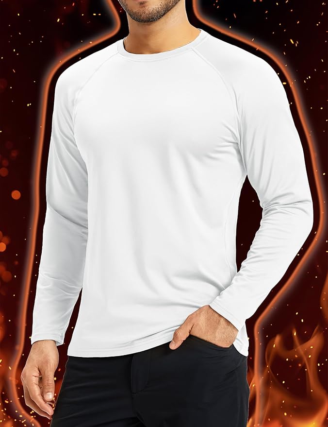 Boladeci Men's Thermal Underwear Tops Fleece Lined Base Layer Long Sleeve Shirts for Cold Weather