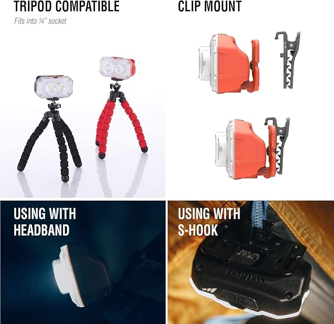 Claymore Heady+ (Black) - Rechargeable LED Headlamp Flashlight, Lightweight for Camping, Running, Hiking, Emergency & Industrial Use. Waterproof, USB-C Charging, Up to 70 Hours Battery Life.