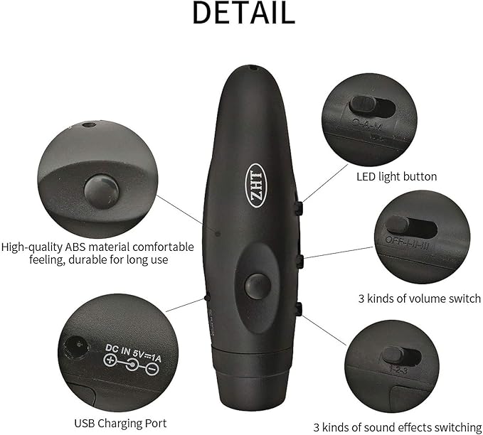 ZHT Electronic Whistles for Referees with USB Charging, 3 Tone High Volume Emergency Whistle for Referee Coaches Teacher, Outdoor Camping Hiking Boating Safety Whistles with Lanyard