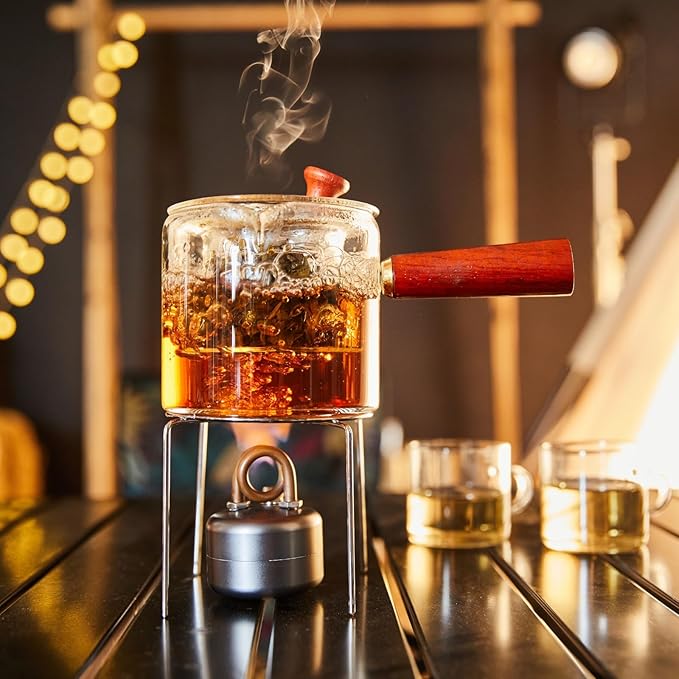 Portable Alcohol Camping Stove – Lightweight Brass Aluminum Spirit Burner with Stand | Faster Heating – Feul Denatured Alcohol (Not Included) – for Backpacking, Hiking Brewing Piping Coffee