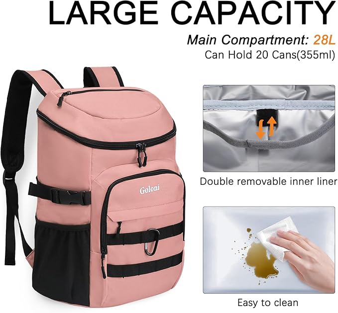 Cooler Backpack Insulated Leak Proof,Small Soft Coolers Bag for Men and Women Camping,Travel,Beach,Hiking,Picnic