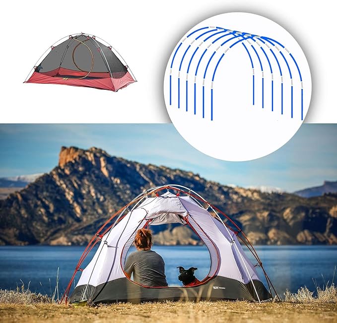 DIY 17 in, 36 Packs， Long Approximately 52ft, Diameter - 6.5mm Tent Pole, Replacement, Plant Grow Tunnel ，Telescopic Rod，Suitable for All Kinds of Outdoor Camping Tent