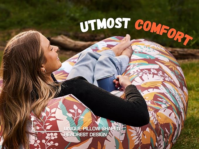 WEKAPO Inflatable Sun Lounger, Air Sofa, Hammock, Portable, Waterproof and Leak-Proof, Ideal for Backyard, Beach, Travel, Camping, Picnics and Music Festivals