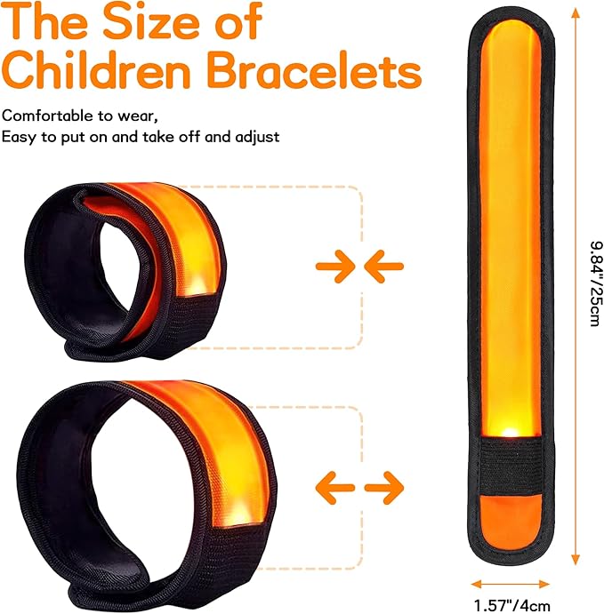 6 PCS LED Reflective Gear, LED Wristbands, LED Light Up Wristbands for Walking, Running, Jogging, Concerts, Sports, Camping, Sporting Events, Party, Rave Accessories