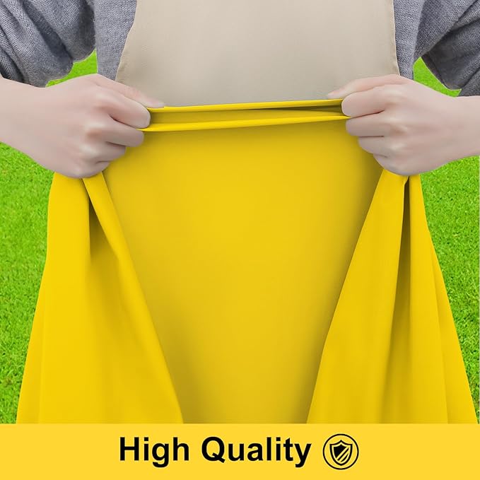 Smiry Picnic Table Cover with Bench Covers, Waterproof Elastic Fitted Polyester Tablecloths for 8 Ft Rectangle Tables, Washable Windproof Tablecloth for Camping, RV & Outdoor (Yellow, 30x96 Inches)