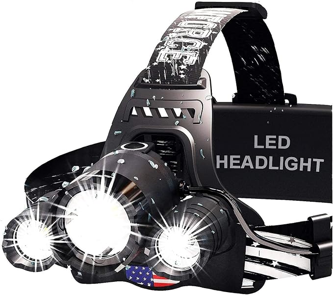 DanForce Headlamp. USB Rechargeable LED Head Lamp. Ultra Bright LUMINUS 1080 Lumen Headlamp Flashlight + Red Light. HeadLamps for Adults, Camping, Outdoors & Hard Hat Light. Zoomable IPX54 Headlight