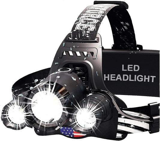 DanForce Headlamp. USB Rechargeable LED Head Lamp. Ultra Bright LUMINUS 1080 Lumen Headlamp Flashlight + Red Light. HeadLamps for Adults, Camping, Outdoors & Hard Hat Light. Zoomable IPX54 Headlight